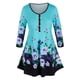 thumbnail image 1 of Más el tamaño de impresión de la flor de tuberías abotonado Túnica Tee Rosegal  Camisetas tallas grandes, 1 of 5
