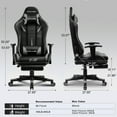 thumbnail image 6 of GTRACING Music Gaming Chair with Footrest Ergonomic Reclining PU Leather Office Chair, Gray, 6 of 8