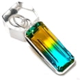 thumbnail image 2 of Natural Bi-Color Tourmaline Gemstone 925 Sterling Silver Pendant 1.97", 2 of 2