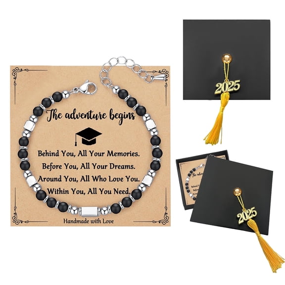 Kicpot Graduation Gifts for Her/Him 2026 Natural Stone Grad Bracelet Women/Men, Class of 2026 College High School Graduation Retirement Gifts