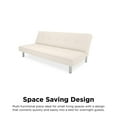 DHP Nola Futon, White Faux Leather