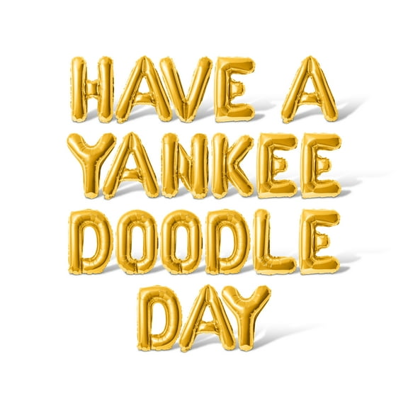 Letter Balloons - HAVE A YANKEE DOODLE DAY 16" Inch Alphabet Letters Foil Mylar Balloon 4th of July Party Banner (Gold)