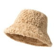 thumbnail image 4 of Luxalzxs Winter Warm Bucket Hat Faux Fur Fluffy Fisherman Cap for Women Solid Color Thickened Basin Hat, 4 of 4