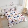 thumbnail image 3 of Christmas Snowflake Bedding Comforter Sets Christmas Bedding Reindeer Print Comforter Set for Teens Youth, Traditional Xmas Celebration Rainbow Deer Duvet Insert Bedroom Decor, Queen, 3 of 7