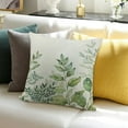 thumbnail image 3 of Block Print Throw Pillow Covers Green Botanical Pillow Cases Plant Decorative Cushion Covers for Sofa Couch, 3 of 5