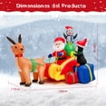 thumbnail image 3 of Decoración Navideña Inflable Costway Papá Noel Conduciendo un Trineo de Renos con 2 Pingüinos Luces LED, 3 of 10
