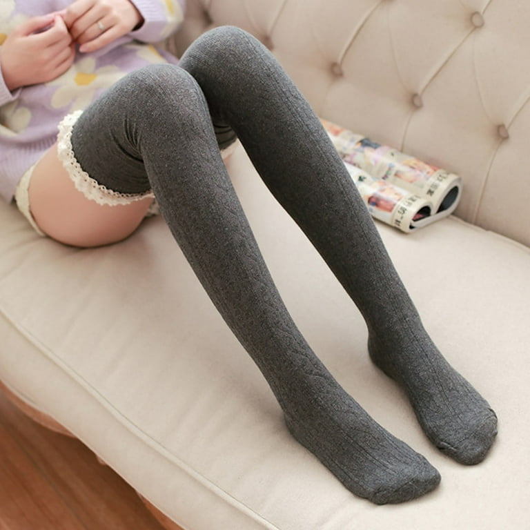 Womens High Socks Opaque Lace Thigh High Stockings Thigts Hosiery Thermal  Hose High Waist Control Top Garter Belt Stockings Women's Exotic Apparel  And Stockings Top Control Suspenders for Women Winter