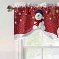 thumbnail image 4 of Merry Christmas Tie Up Valance Curtains for Windows, Kitchen Curtains Window Treatments, Xmas Snowman Snowflake Winter Holiday Short Window Shades Valances for Bedroom Bathroom Cafe 42"x18", 4 of 8
