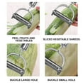 thumbnail image 4 of Cuchillo pelador de acero inoxidable | Trituradora peladora de frutas y verduras multifuncional | Cuchillas dobles | Empuñadura ergonómica | Resistente a la corrosión | Apto para lavavajillas, 4 of 8