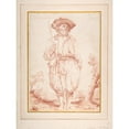 thumbnail image 3 of Giovan Gioseffo dal Sole 15x18 Black Modern Framed Museum Art Print Titled - Standing Countryman Holding a Staff (1654-1719), 3 of 5
