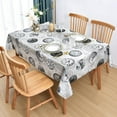 thumbnail image 4 of Vinyl Tablecloths for Rectangle Tables Reusable PVC Waterproof Plastic Table Cloth Oilcloth Long Tablecloth for Baby ShowerSpillproof Wipeable Table Cover 60 x 108 Beige Floral Bird, 4 of 6