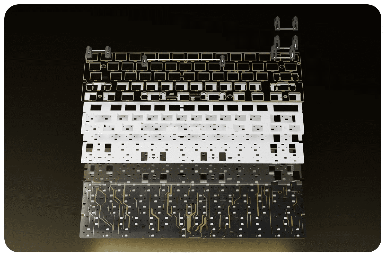Gateron Gt60 Ultra Magnetic Keyboard Pcb, Adjustable Actuation, Compatible with Gh60 60% 61 Keys, Esports Tenkeyless, Rgb Pbt Keycaps, Usb-C, Dual Led Glow He Pcb