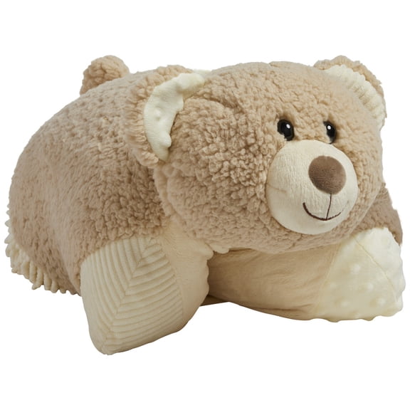 Pillow Pets Weighted Hiro Bear  3.5 lb Sensory Plush Comfort Companion, Textured Fleece Weighted Pillow Pet for Calming Hugs, Relaxation, and Sleep Support, Ages 3+
