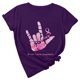 thumbnail image 2 of Tops de trabajo para mujer Blusa de manga corta Camiseta con estampado de letras de concienciación sobre los senos Tops en octubre Pompotops  hfajkhk142152, 2 of 5