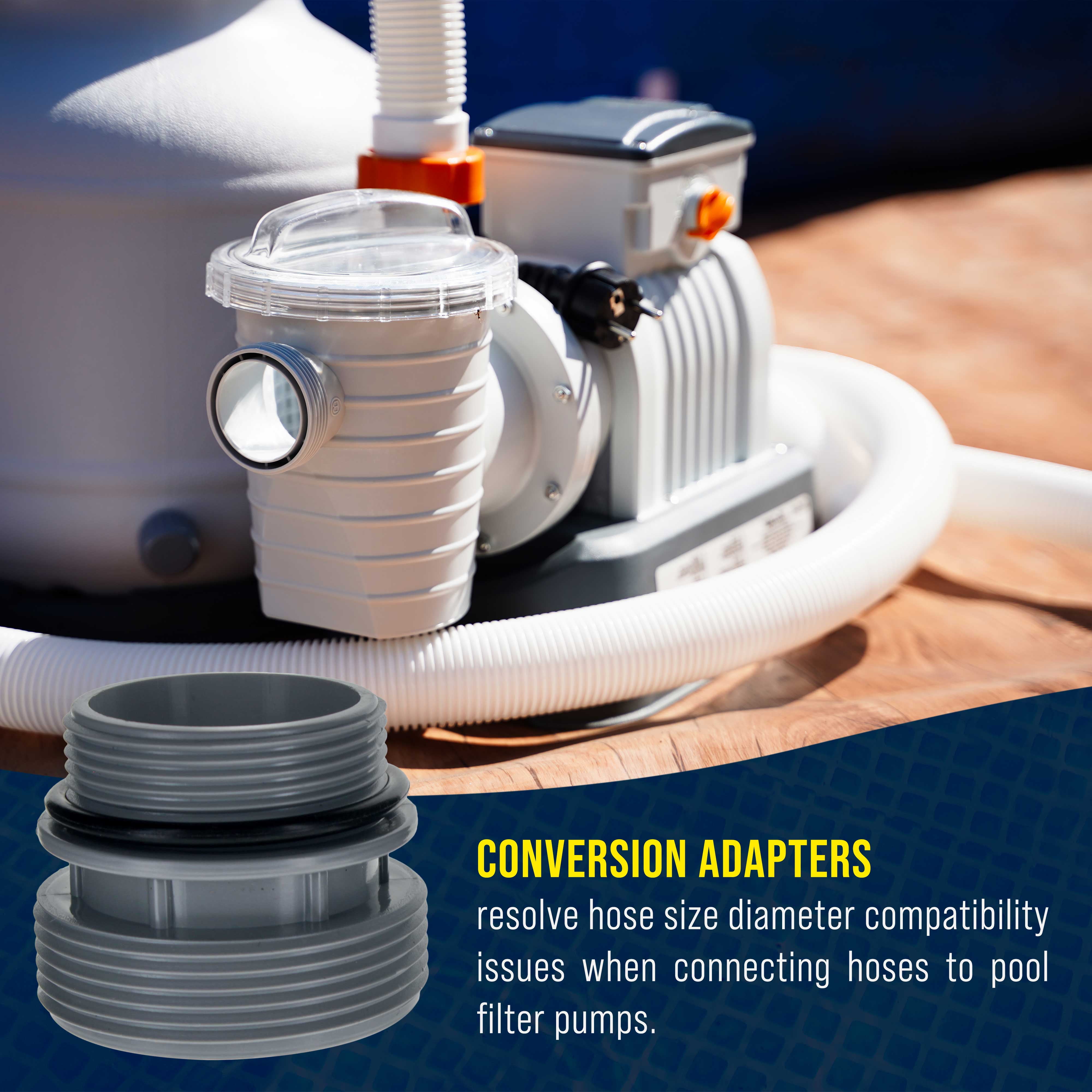 U.S. Pool Supply Pool Hose 40mm to 1.5" Hose Conversion Adapters 4560, Pack of 4 - Above Ground Replacement Kit Compatible with Intex, Hayward, Coleman Pool Filter Pump Hose Connector