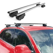 Lockable Roof Racks Luggage Carrier for Opel Crossland X 2017-2024 Alu Gray
