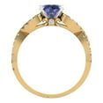 thumbnail image 4 of Solitaire with Accents Engagement Ring for Women - 1.42ct Simulated Tanzanite in 14K Yellow/White Gold Promise Ring, 4 of 6