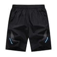 thumbnail image 2 of Aimik Men's Active Sport Shorts Side Zippered Pockets Contrast Stripe Quick-Dry Summer Shorts for Running Gym Training Athletics, 2 of 6