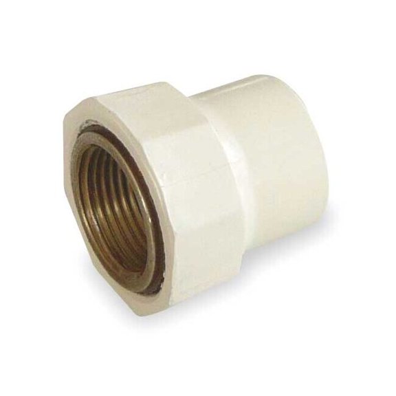 CPVC Adapter, CTS, Schedule SDR-11, 1/2" Pipe Size, FNPT x CTS Socket Hub