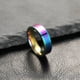 thumbnail image 1 of Anillo de acero inoxidable, joyería, bola interior, exterior, plana, personalidad, anillo de pareja de acero de titanio brillante, nicho femenino, 1 of 1