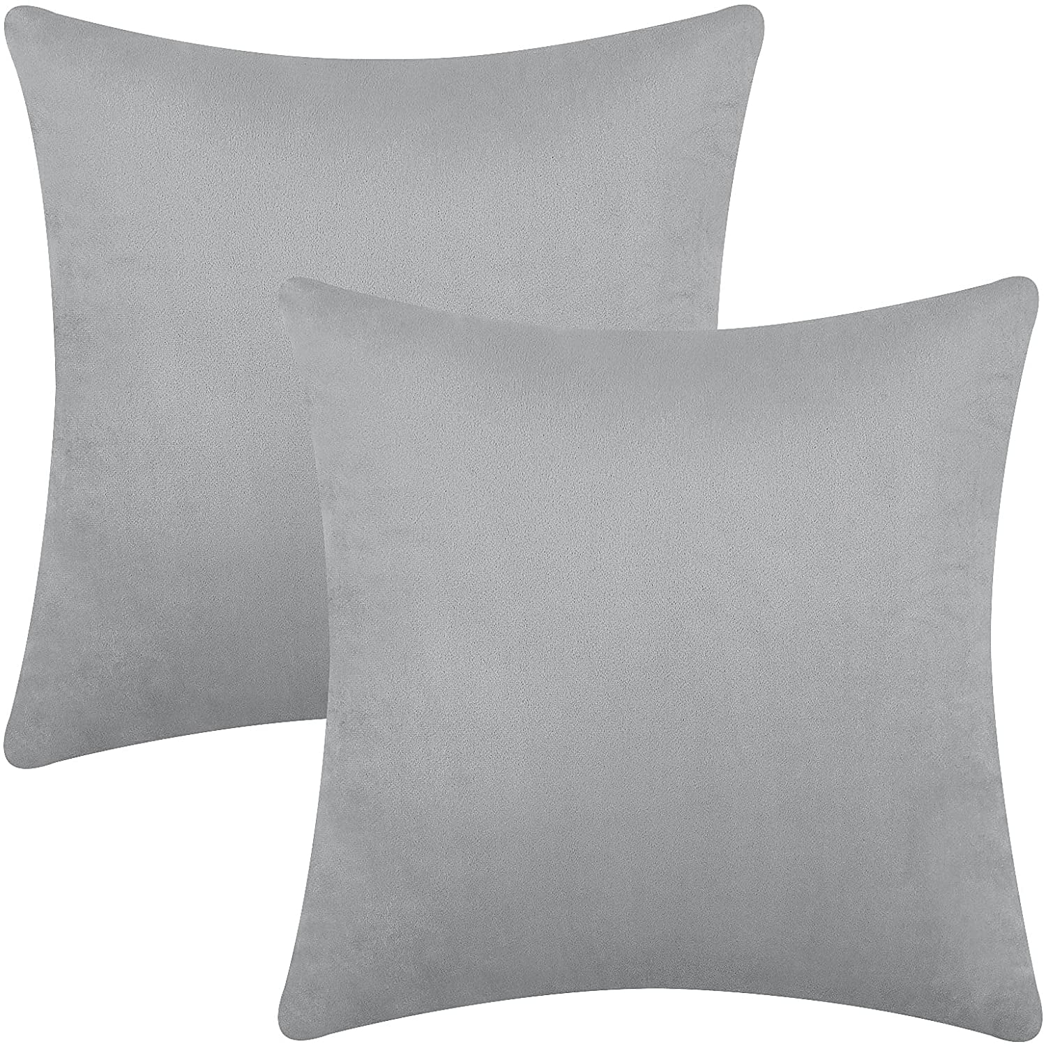 BLEUM CADE 2 Pack Light Grey Throw Pillow Covers，Solid Sofa Pillow