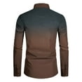 thumbnail image 4 of GrmtClth Men's Dress Shirts Long Sleeve Slim Fit Button Down Shirt Classic Stretch Gradient color Formal Shirt Brown XXXL, 4 of 5