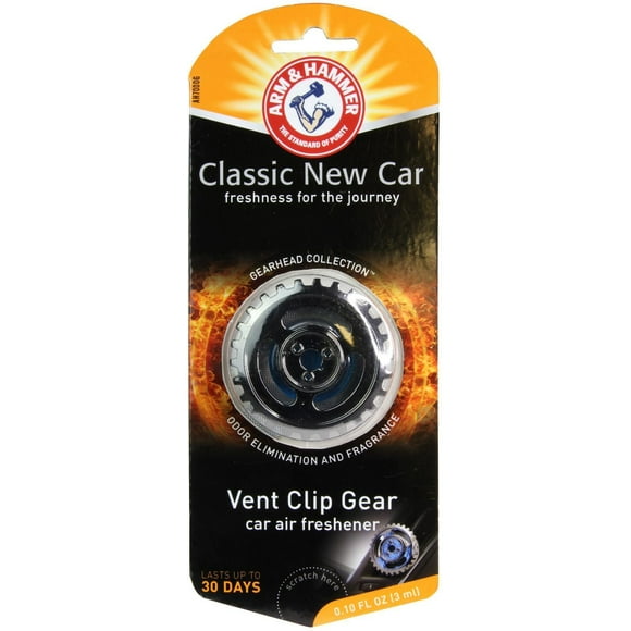Arm and Hammer Vent Clip Air Freshener, Gearhead, New Car