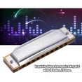 thumbnail image 4 of 1072-C Folkmaster Standard 10-Hole Diatonic Harmonica Key of C 20 Tone Suzuki 1072-C/Plateado, 4 of 7