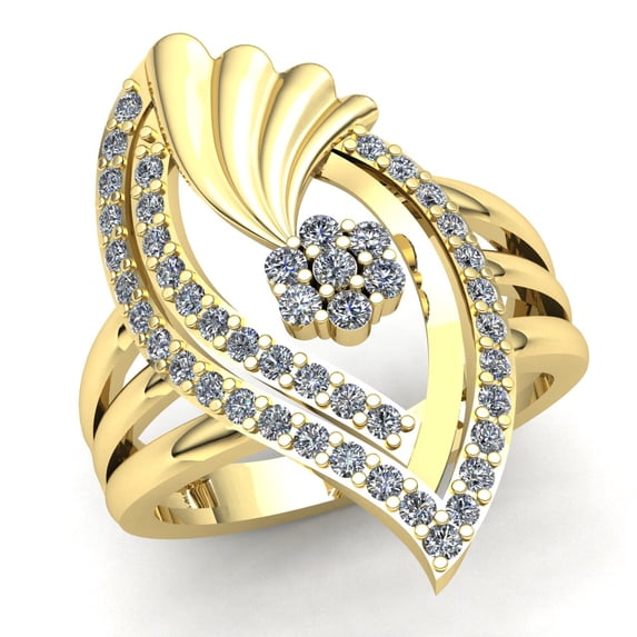 3ctw Round Cut Diamond Ladies Bridal Fancy Anniversary Engagement Ring Solid 18K Rose, White or Yellow Gold H SI2