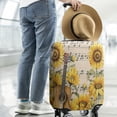 thumbnail image 2 of Beige Music Sunflower Guitar Pattern Luggage Cover Fashion Suitcase Cover Baggage Covers Fit 25-28 Inch Luggage (Go Travel), 2 of 5