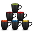thumbnail image 1 of Set de 6 tazas de café Qipecedm, 355 ml, negro mate y colores vibrantes, 1 of 7