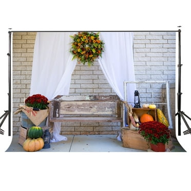 GreenDecor Photo Background 7x5ft Wooden Chair Flower Studio Backdrop Photography Prop for Wedding Photo Studio Props