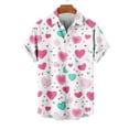 thumbnail image 2 of Awdenio Mens Sweatshirt Hawaiian Shirt for Men Casual Button Down Shirt Short Sleeve Valentine's Day Heart Beach Print Tropical Hawaii Shirts, 2 of 4