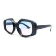 thumbnail image 2 of Womens Mod Thick Bevel Frame Butterfly Designer Fashion Sunglasses Navy - Blue Pink, 2 of 4