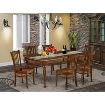 East West Furniture Dining Room Set Mahogany, DOGR7-MAH-W