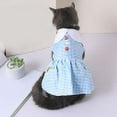 thumbnail image 3 of Cat Clothes Lapel Neck Fashion Pet Princess Skirt Puppy Party Dress Up Plaid Skirt Summer Dog Dress Pet Clothing for Cats Dog Girls, 3 of 8