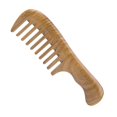 thumbnail image 1 of Peine para el cabello de sándalo Breezelike, peine de dientes anchos de madera natural de una pieza, peine de madera sin costuras estáticas para desenredar, 1 of 5