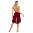 thumbnail image 3 of Doomiva Lyrical Dance Dress for Women HalterNeck Flowy Mesh Leotard Skirt Contemporary Dance Dancewe Burgundy XL, 3 of 7