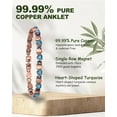 thumbnail image 2 of Wollet Heart Copper Magnetic Bracelet for Women & Copper Ring, 99.99% Pure Copper Jewelry Gift, 2 of 4