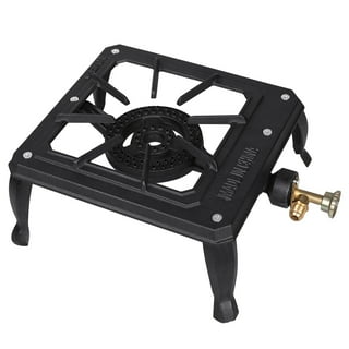 Folding Portable Two Burner Cast Iron 150,000 BTU Stove with Stainless Steel  Griddle Plancha Comal Camping Tailgating Boating 