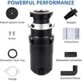 thumbnail image 4 of Huloretions 1/2 HP Garbage Disposer, EZ Connect Continuous Feed Food Waste Disposer with Power Cord and Flange, Stainless Steel Grinding Anti-Clog, for Kitchen Sinks, 4 of 6