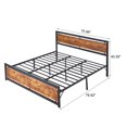 thumbnail image 7 of VECELO King Size Bed Frame, Metal Platform Bed Frame Wooden Headboard and Footboard, Strong Metal Support Frame, Under Bed Storage, Easy to Assemble, Brown, 7 of 7