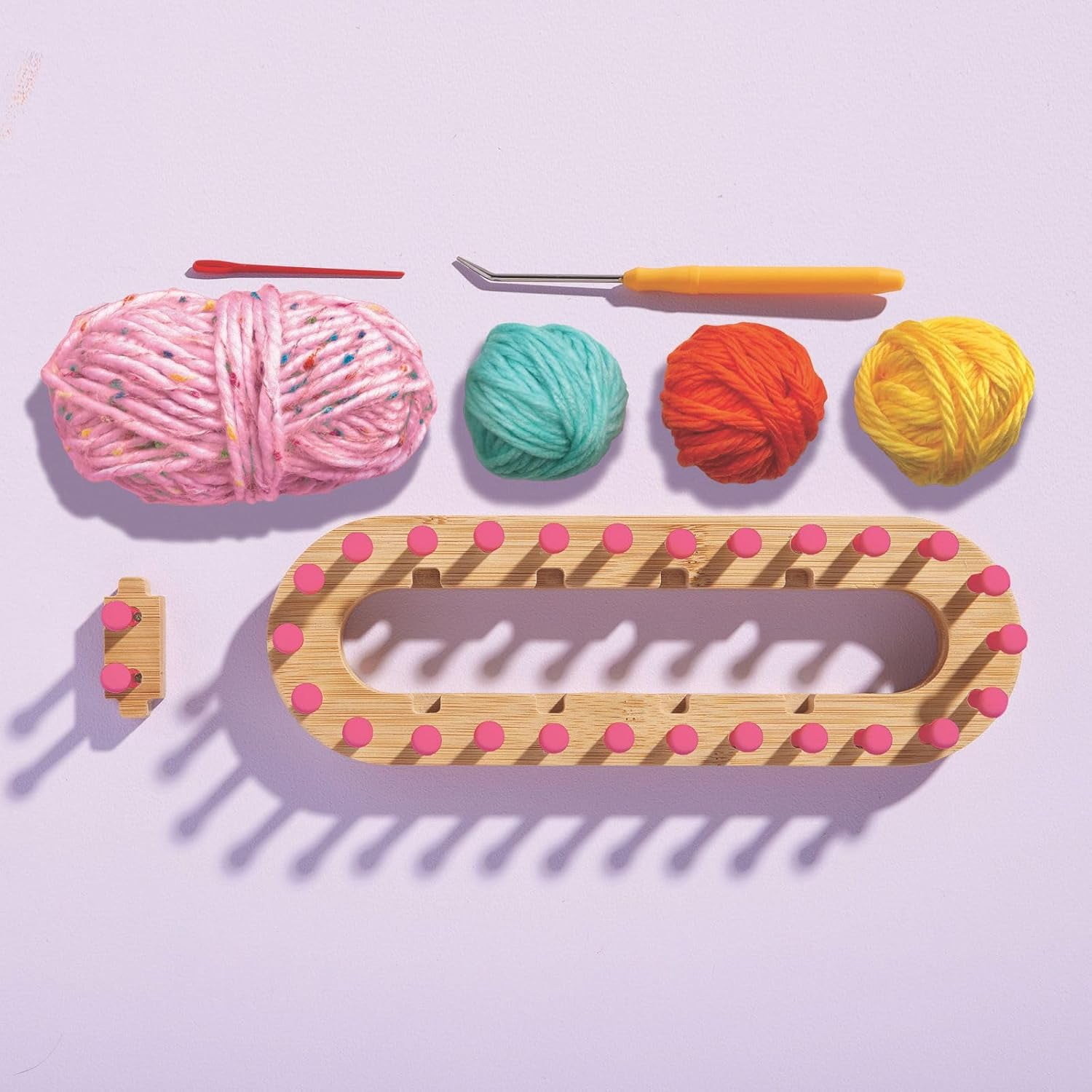 Bright Stripes - Nimble Knitter Adjustable Loom: Make a Hat, Bag & Scrunchie!