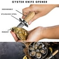 thumbnail image 2 of Kaireo Oyster Seafood Scallop Shell Clam Pry Knife Professional Barbecue Oyster Knife Custom Multi-Function Stainless Steel Knife,Scallop Opener Wooden Handle Shucking Tool, 2 of 7