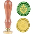 thumbnail image 2 of 1pc Wax Seal Stamp Flower Vintage Brass Head Wooden Handle Removable Sealing Wax Seal Stamp 27mm, 2 of 8