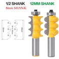 thumbnail image 3 of 1/2In Shank 12Mm 8Mm Triple Bead Column Molding Router Bit Tenon Milling Cutter, 3 of 6