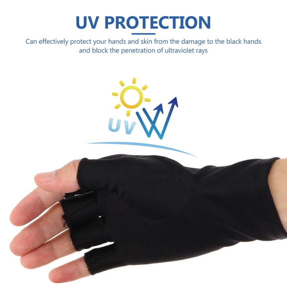 LEORX 2Pairs Outdoor Black Spandex Bike Riding Gloves Half Finger Breathable Gloves