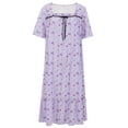 thumbnail image 4 of Womens Plus Size Nightgowns Sleepwear Floral Square Neck Loungewear,Victorian Short Sleeve Pajama Maxi Dress Casual Nightdress,XL-5XL, 4 of 9