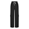 thumbnail image 6 of cFmduc Womens Cargo Sweatpants Drawstring Elastic High Waisted Wide Leg Pants Casual Loose Baggy Pants Athletic Joggers Lounge Sweat Pants, 6 of 8