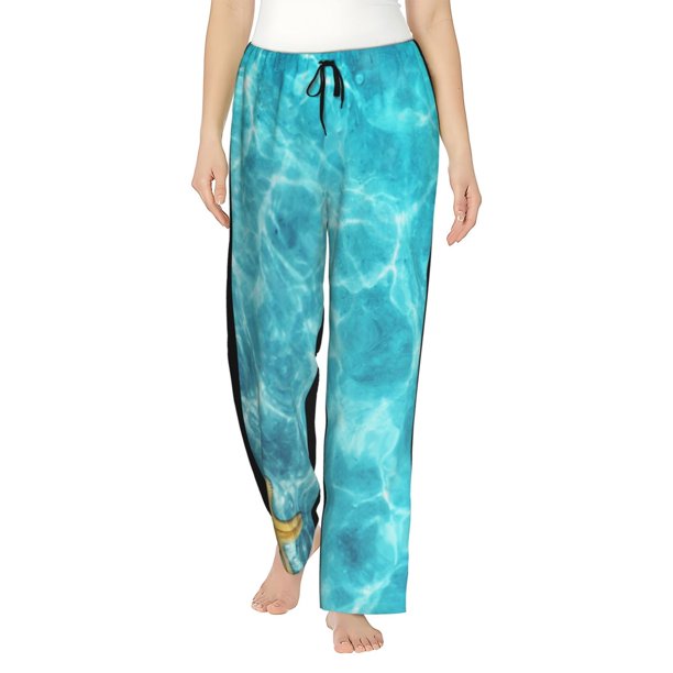 Fotbe Coral And Seashell On The Beach Pantalones de Pijama para Mujer, Pantalones de Dormir, Pantalones Pj con Cordón y Bolsillos-Medium